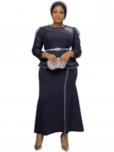 Casual jurken Vintage Maxi -jurk Maxi Dress met lange mouwen 2023 Bodycon Sparkly Elegant Shiny Party Evening African voor Womencasual