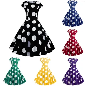 Casual jurken vintage stippenprint swingjurk dames elegant feest retro jaren 50 60 rockabilly gewaad avondjurken vestidos