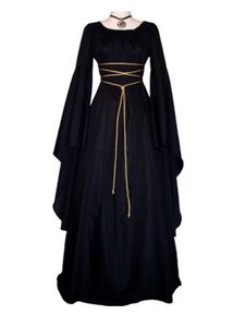 Robes décontractées Vintage Style Femmes Médiéval Gothique Étage Longueur Cosplay Rétro Longue Robe Femme Vêtements 230130