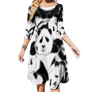 Robes décontractées Aquarelle Panda Dress Summer Sexy Cute Animal Print Ladies Street Fashion Idée cadeau surdimensionnée