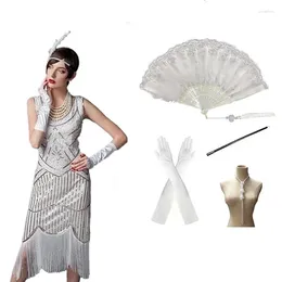 Casual Jurken Wepbel Mouwloze Schede Vintage Avondjurk Y2K 1920 Gatsby Vrouwen Bal Retro Sexy Kralen Kwastje Pailletten