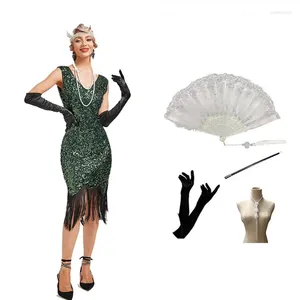 Robes décontractées Wepbel Y2K 1920S Vintage Robe à pompons à paillettes Femmes Débardeur Party Dance Sequin Ball Annuel Eveing Gatsby