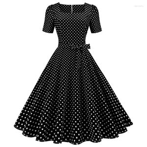 Robes décontractées de style occidental Amazon Polka-Dot Sping Swing Robe