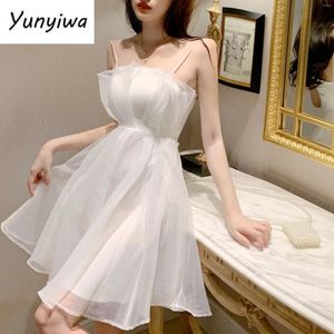 Casual jurken witte jurk voor vrouwen kanten vintage a-line solide midden-kalf mode Korea kleding formeel feest sexy