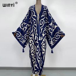 Casual jurken Winyi Midden -Oosten Spring Women Cardigan Stitch Robe Cocktail Sexcy Boho Maxi African Holiday Batwing Sleeve Silk Robe 230203