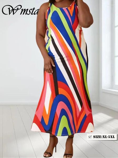 Robes décontractées wmstar Plus Size Women Robe en Summer Holiday Stripe Stretch Stretch MAXI MAXI Wholesale Drop 2024