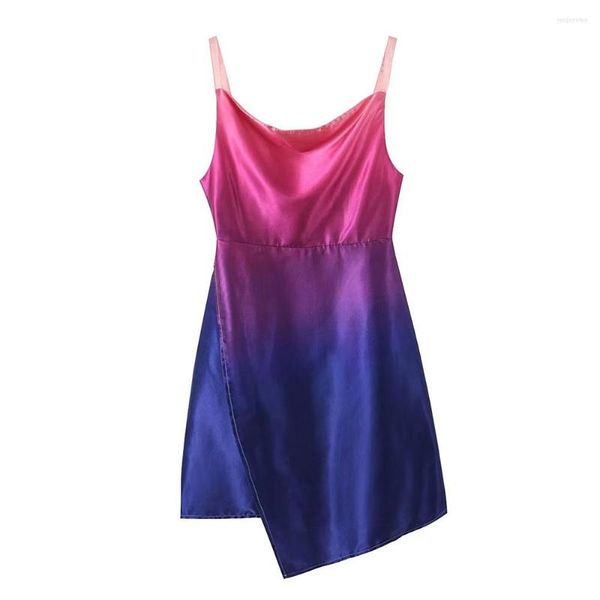 Vestidos casuales Mujer 2023 moda única Hada Tie Dye estampado encantador Retro manga larga Mini vestido de tirantes Mujer