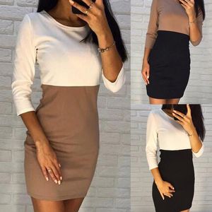 Casual jurken dames stiksel hit kleur professionele slijtage losse dames jurk tas heup heup mini rok gebreide chiffoncasual