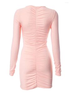 Casual Jurken Vrouwen 3D Bloem Bodycon Mini Jurk Elegante Lange Mouw Ruches Korte Sexy Wrap Front Basic Getailleerd Gebreid