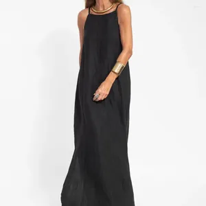 Casual Jurken Dames A-lijn Jurk Elegante Schouderloze Maxi Voor Enkellange Vest Stijl Zomer Met Zijkant Dames