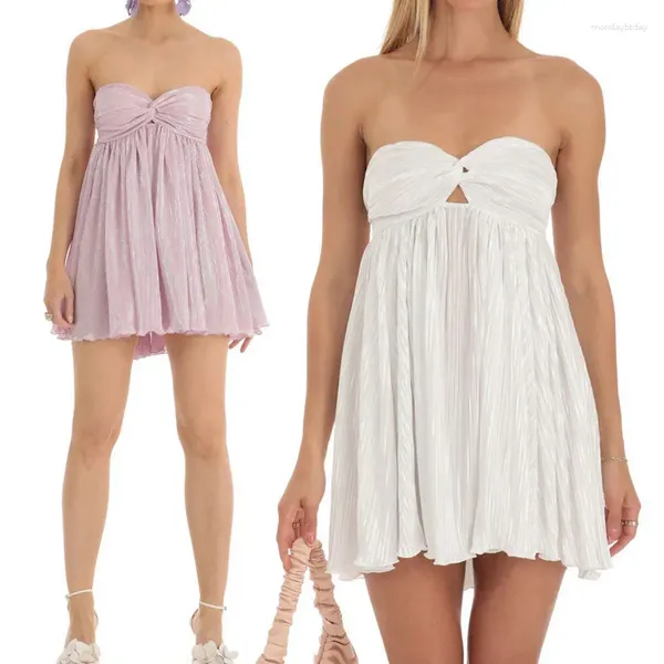 Robes décontractées femme corset mini robe soirée de fête des vêtements d'été 2024 sans bretelles sans brete