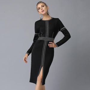 Casual jurken dames kleding 2023 luxe mode eenvoudige zwarte truien lange mouw achterste gebreide elegante damespruken vrouwelijke trui