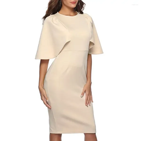 Robes décontractées Femmes Robe Chic Volants Moulante Flatteuse Taille Haute Styles de longueur au genou pour les événements de streetwear formels pour femmes