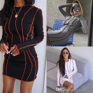 Robes décontractées Femmes Robe Desinger Vêtements 2023 Nouvelle petite bande de fosse col rond robe latérale inversée