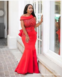 Vestidos casuales Vestido de mujer Maxi Mermaid Night Sequined Party Wear Evening Red Classy Formal One Shoulder Glitter Vestidos Ropa de verano