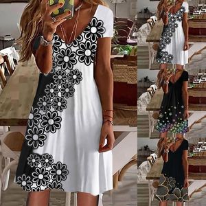 Casual jurken dames kleden mouwloze Suspener Bloemenprint Smart voor Senior Picture Womens Sheer