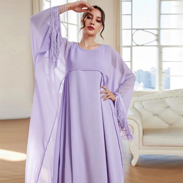 Robes décontractées Femmes Dubaï Abaya Ensembles Mode Gland Longue Chemisier Robe De Gaze Costume Deux Pièces Pour