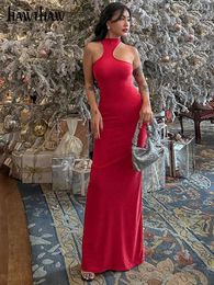 Vestidos informales Mujeres Elegantes 2024 Summer Party Club Evening Streetwear Cumpleaños Bodycon Red Long Dress Allane para negocios