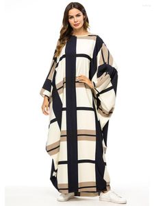 Casual Jurken Vrouwen Elegante Maxi 2023 Luxe Batwing Lange Mouwen Stitch Abaya Arabisch Moslim Turks Avondfeest Gewaad Vestidos