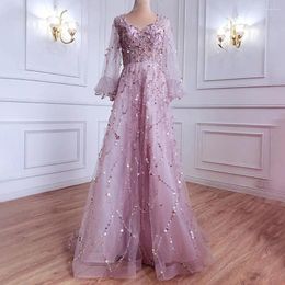 Robes décontractées femmes robe de soirée brillant paillettes perles rembourré longueur de plancher maille double couche cocktail fête formelle robe de bal