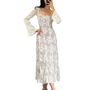 Robes décontractées Femme Fairycore Robe en dentelle blanche