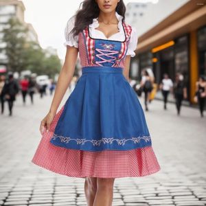 Vestidos casuales Mujeres Halloween Oktoberfest Vestido Cerveza Chica Bodycon Traje Alemán Festival Tradicional Adulto Dirndl Maid Cosplay Vestidos