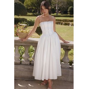 Vestidos casuales para mujeres corbata de encaje hueco un vestido de suspensor de dobladillo nuevo fit lim