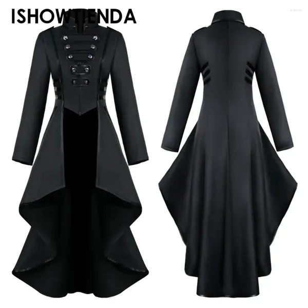 Robes décontractées Femmes Veste Manteau Médiéval Rétro Dentelle Victorienne Gothique Manches Longues Bouton Tailcoat Steampunk Halloween Costume Costume Vêtements