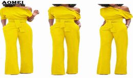Robes décontractées pour femmes combinaison une épaule avec des châssis poches de bureau robere combinaison combinaison mode femelle combinaison pour élégant 4829333