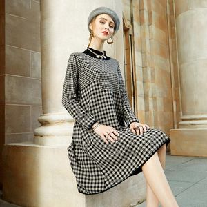 Vestidos casuales mujeres coreano Vintage Midi vestido Otoño Invierno tejido algodón grueso cálido Top suéteres 2023 elegante Bodycon lana