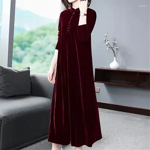 Robes décontractées Femmes de grande taille Pleuche Autumn Winter Western Style Overknee long Fairlady Vestido de Mujer Femme Robe