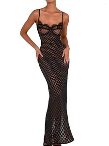 Vestidos informales para mujeres Long Bodycon Fishtail Vestido Cóctel Cami Cami Slit sin respaldo Fiesta de salida