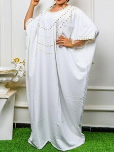 Robes décontractées femmes robe ample grande taille O cou femme africaine caftan été mode Occasion soirée grandes dames Robes blanches