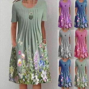 Robes décontractées Femmes Loose Summer Vintage Sexy Hole Ruffles Befree Robe Big Big Boho Party Elegant Dresshe