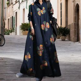 Robes décontractées Femmes Maxi Robe rétro de style ethnique Ain