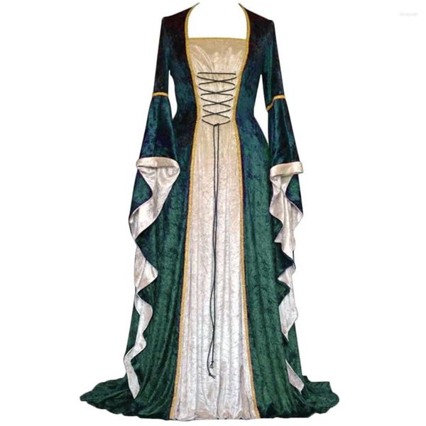 Robes décontractées Femmes Robe de la Renaissance médiévale Robe rétro ajusté Retro Up Irland