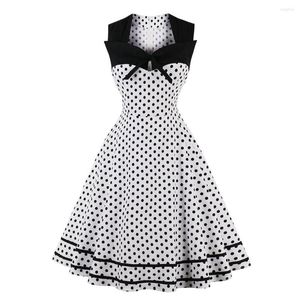 Vestidos casuales Mujeres Vestido de oficina 50s Vintage Pin Up A Line Moda Dama Ropa de trabajo Túnica retro Cintura alta Fiesta elegante Vestidos de verano