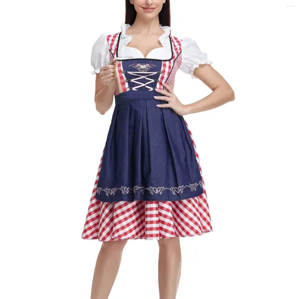 Robes décontractées Femmes Oktoberfest Robe Halloween Costumes serveuse Maid Dirndl Lederhosen Bier Carnival Party pour