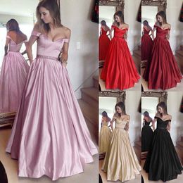 Casual jurken Women Princess Off Shoulder Wedding Bruidsmeisje Avond Prom Gown Party Cocktail Banquet Long Maxi For Year Robe