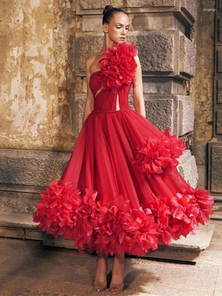 Vestidos informales Mujeres Rojo Un hombro Una línea Sexy Fiesta elegante Maxi Vestido largo para ocasiones formales Boda Celebrity Club Vestidos de fiesta