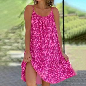 Robes décontractées robe de plage pour femmes imprimée en ligne A-line sans manches patchwork hawaïen plus taille Cami d'été