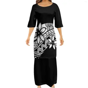 Robes décontractées Robe à col rond pour femmes Ensemble Samoan Party Tribu polynésienne à motifs personnalisés Puletasi