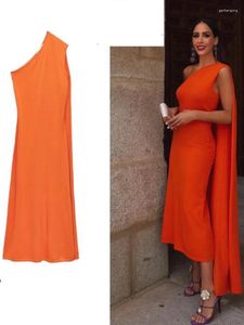 Casual Jurken Dames Avondjurk Zomeravond Womensexy Oranje Vrouw Vintage Losse Fancy Dameskleding Gebreide chique kleding