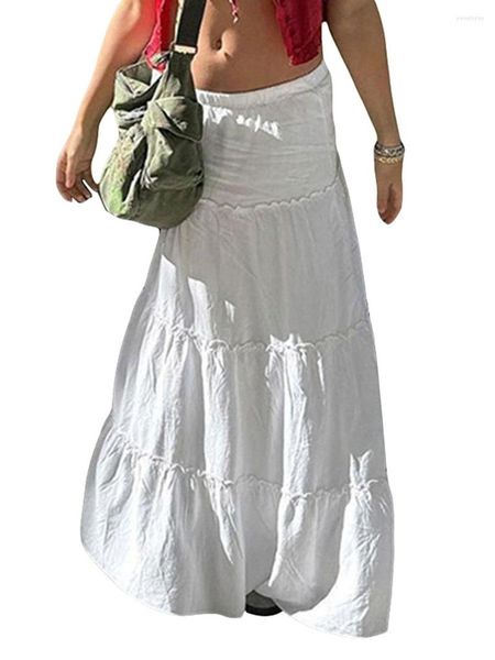 Vestidos casuales Vestido largo con estampado floral de mujer con correas de espagueti ajustables y dobladillo con volantes para ropa de playa bohemia de verano
