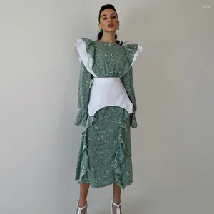 Robes décontractées Robe à manches longues pour femmes French Design Sense peut être retirée à la taille Floral