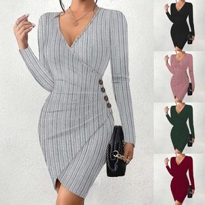 Casual jurken dames sexy lange mouw v nek ruches bodycon mini party cocktailjurk voor junioren met mouwen midi