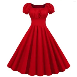 Casual Jurken Dames Vintage Retro Rockabilly Met Kapmouwtjes Verfijnde Elegante Stijl Cocktail Boeiend En Modieus Jurkje