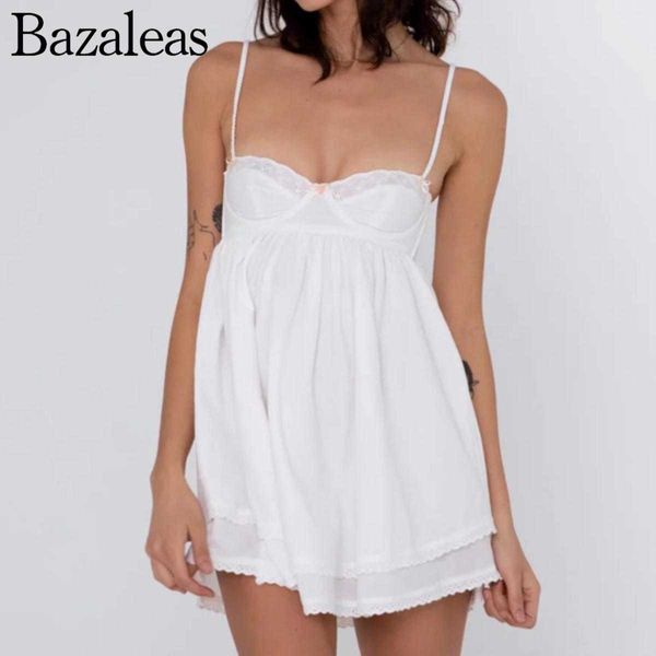 Vestidos casuales de mujer con cordones blancos hasta vestidos de fiesta de playa sexy escote corazón Cami Mini vestido correa de espagueti Z0216