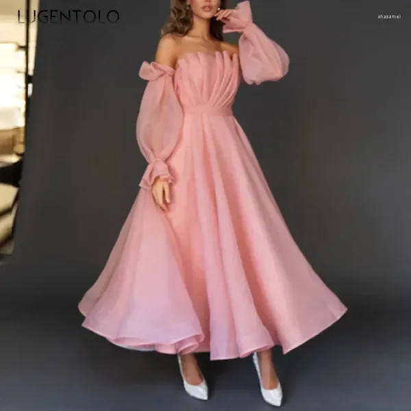 Robes décontractées Femmes Sexy Slim Robe Party Big Wing Rose Poitrine Wrap Printemps Été Lady Élégant Taille Haute Banquet Princesse Vêtements