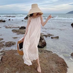 Robes décontractées Femmes rayé rose clair robe d'été 2023 piste lâche maxi soleil féel plage vacances fête nuit longue robes